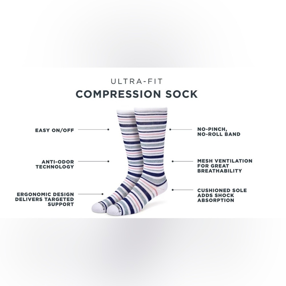 Tommie Copper Unisex NWT Over the Calf Compression Socks; Multi 4-Pack Sz M - Picture 2 of 5